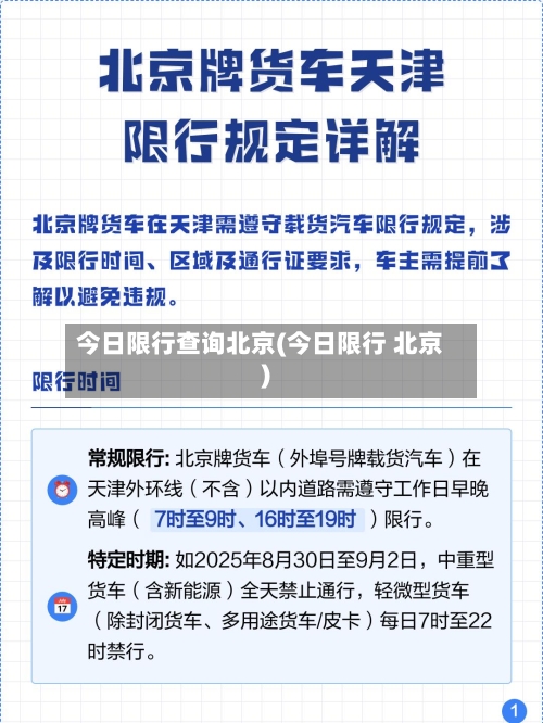 今日限行查询北京(今日限行 北京)