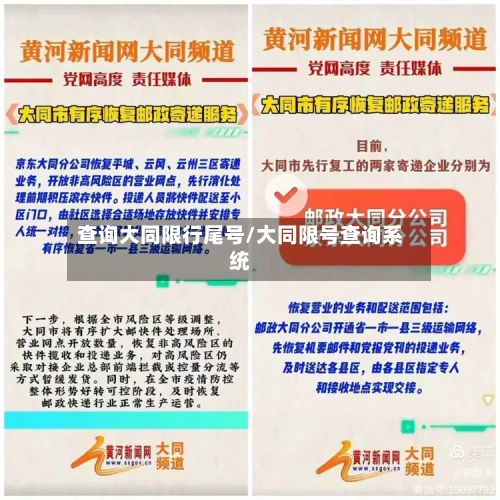 查询大同限行尾号/大同限号查询系统