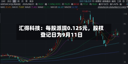 汇得科技：每股派现0.125元，股权登记日为9月11日