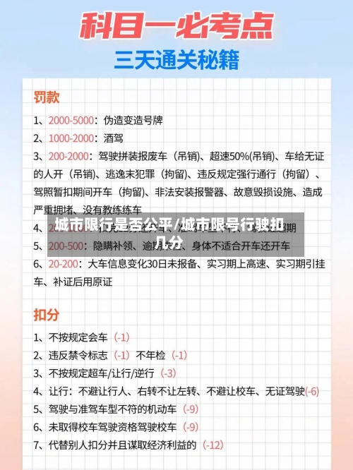 城市限行是否公平/城市限号行驶扣几分