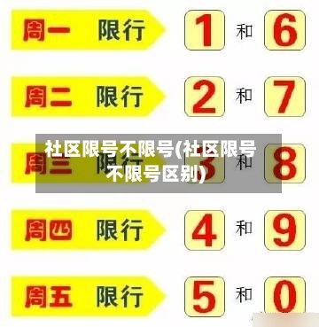 社区限号不限号(社区限号不限号区别)