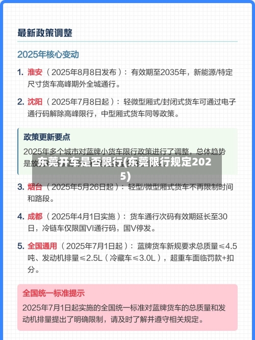 东莞开车是否限行(东莞限行规定2025)
