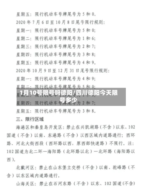 1月10号限号吗德阳/四川德阳今天限号多少