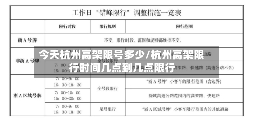 今天杭州高架限号多少/杭州高架限行时间几点到几点限行