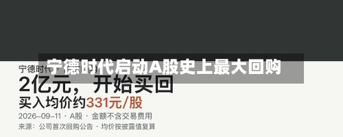 宁德时代启动A股史上最大回购