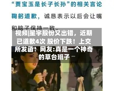 视频|星宇股份又出错，近期已道歉4次 股价下跌！上交所发函！网友:真是一个神奇的草台班子