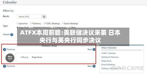 ATFX本周前瞻:美联储决议来袭 日本央行与英央行同步决议