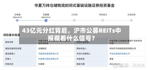 43亿元分红背后，沪市公募REITs中报藏着什么信号？