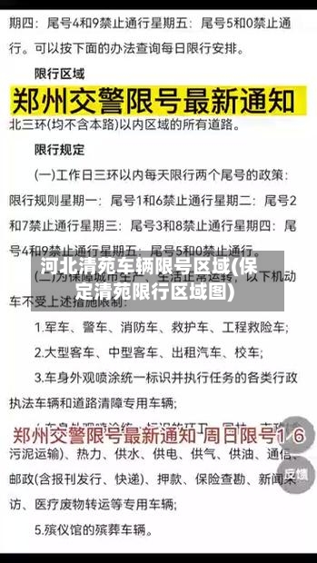 河北清苑车辆限号区域(保定清苑限行区域图)