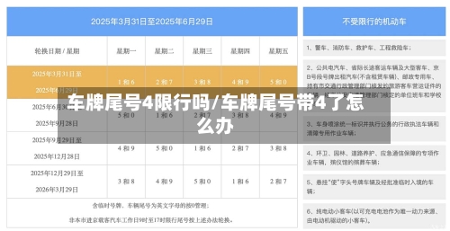 车牌尾号4限行吗/车牌尾号带4了怎么办
