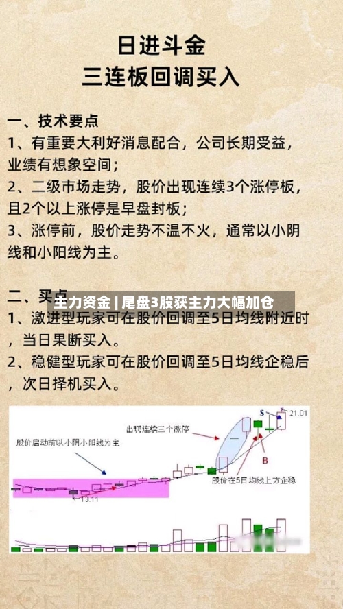 主力资金 | 尾盘3股获主力大幅加仓