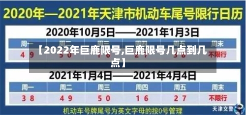 【2022年巨鹿限号,巨鹿限号几点到几点】
