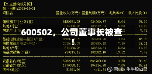 600502，公司董事长被查！