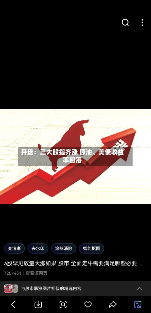开盘：三大股指齐涨 原油、美债收益率回落-第1张图片
