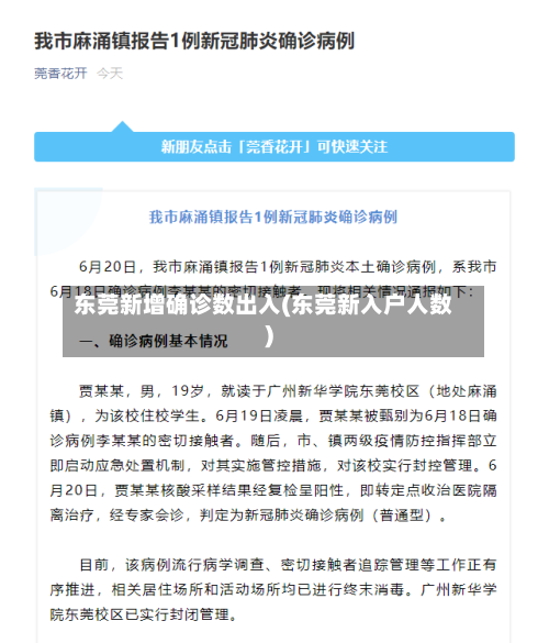 东莞新增确诊数出入(东莞新入户人数)