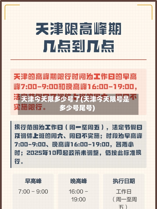 天津今天限多少号了(天津今天限号是多少号尾号)