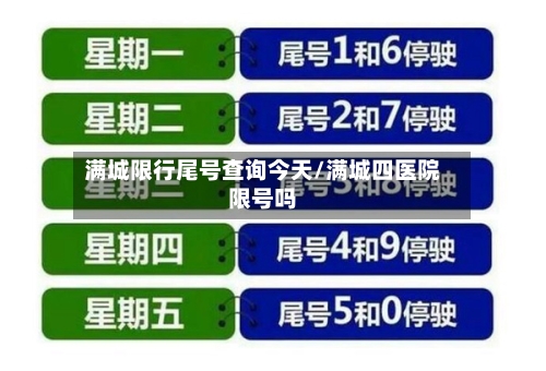 满城限行尾号查询今天/满城四医院限号吗