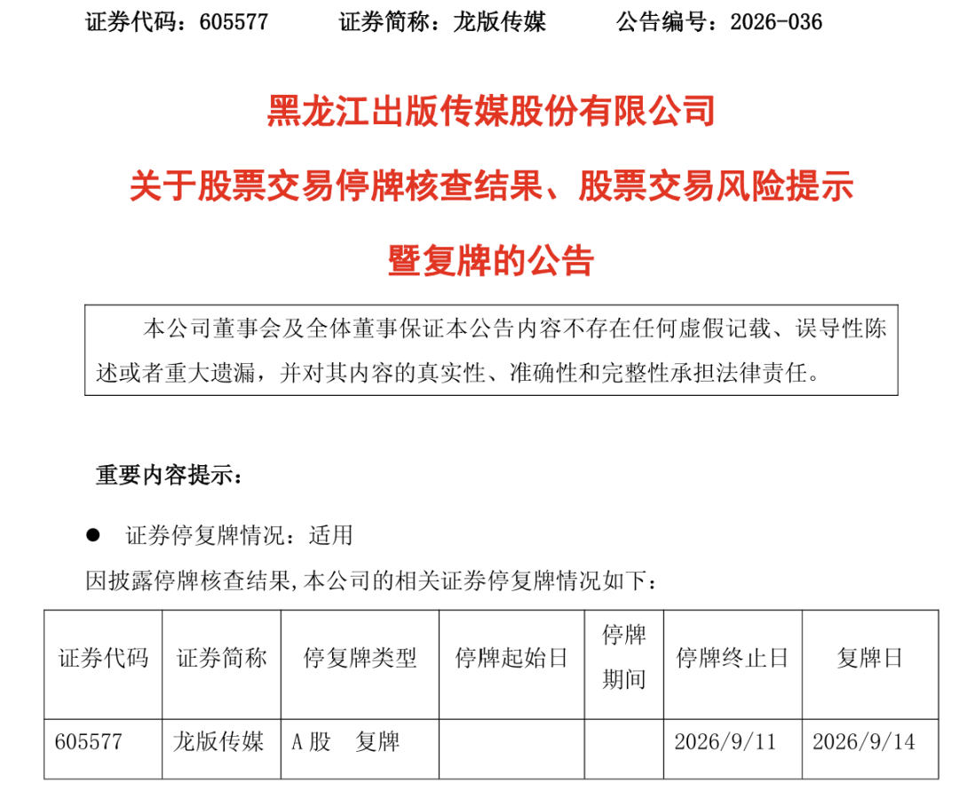 核查完成！7天6板大牛股	，下周一复牌